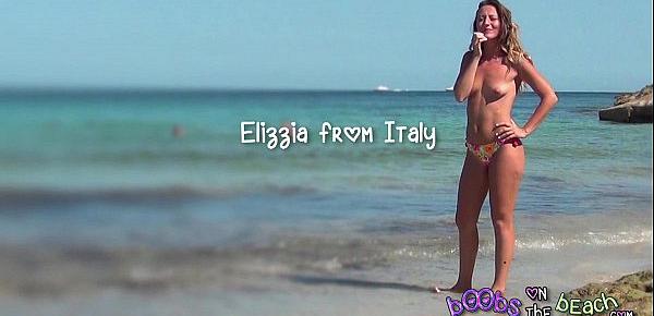  Topless Interview with Elizzia from Italy - Small Tits, Tattoo and Bikini Wedgie